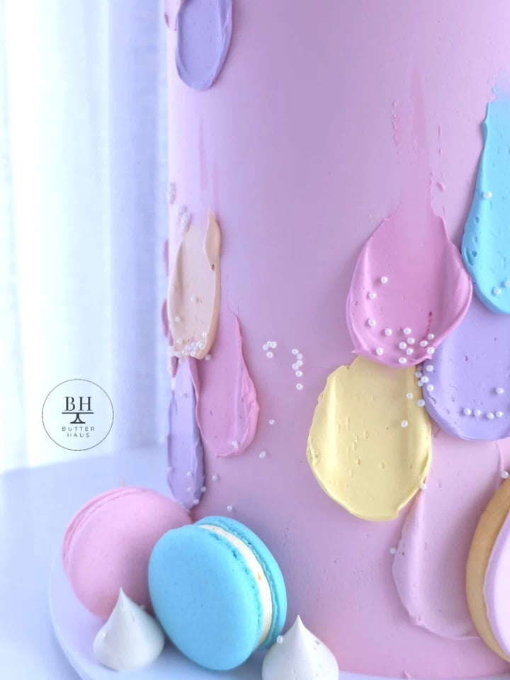 Pastel Brushstroke Birthday Cake