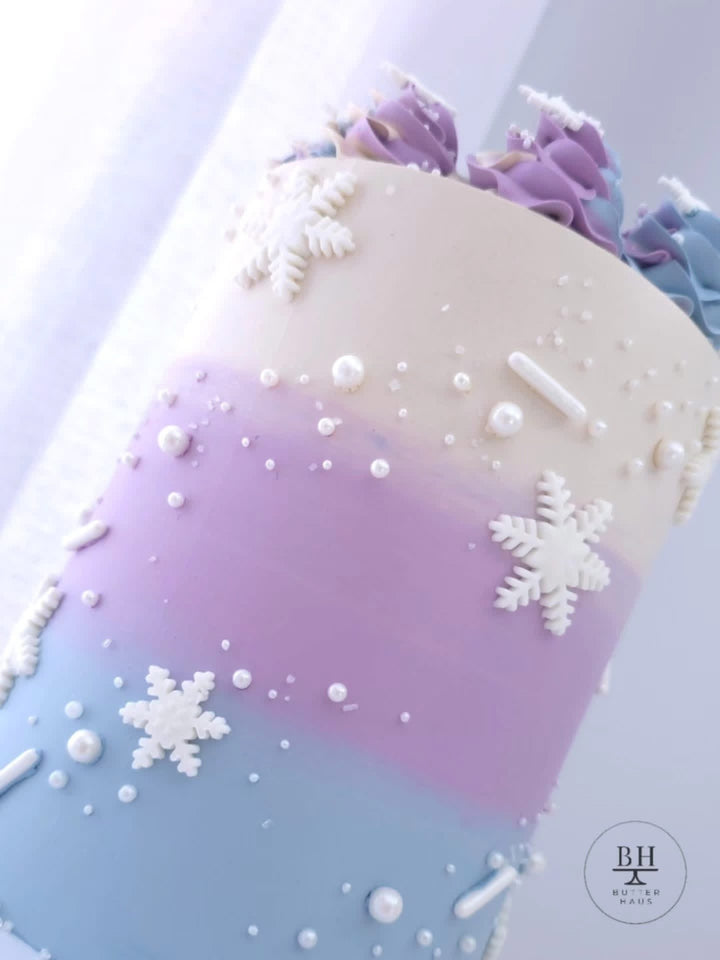 Winter Snowflakes Birthday Cake