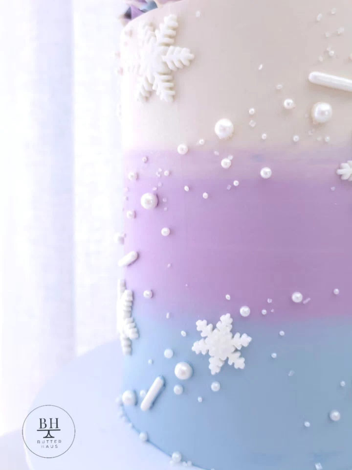 Winter Snowflakes Birthday Cake