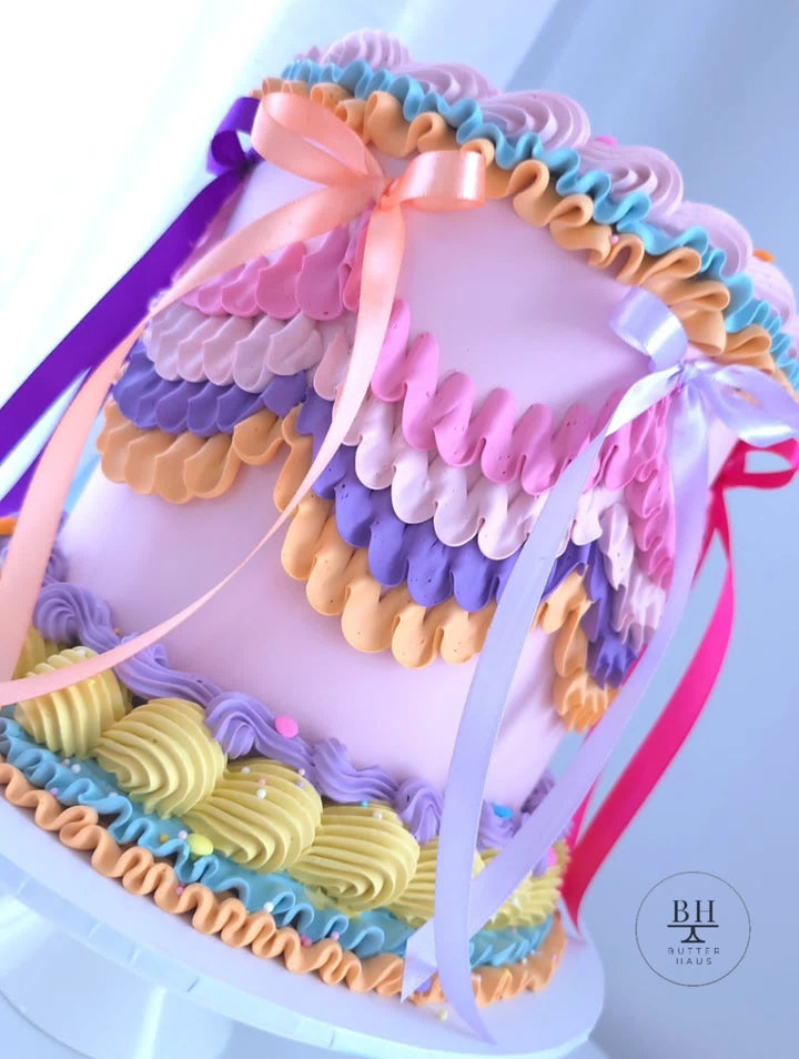 Vintage Fun and Bows Birthday Cake
