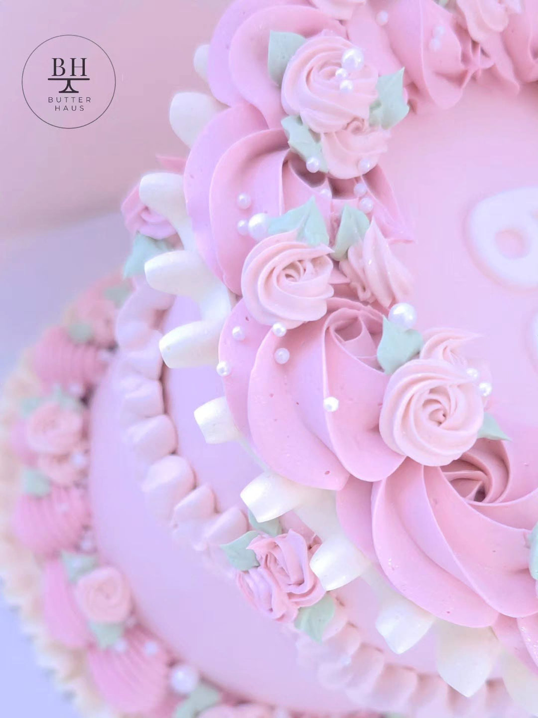 Vintage Pearls and Roses Birthday Cake