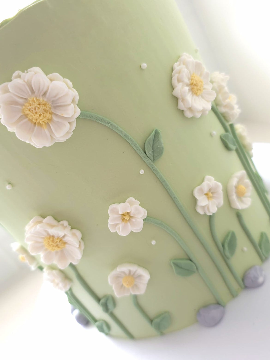 Side view of Sweet Meadow celebration cake