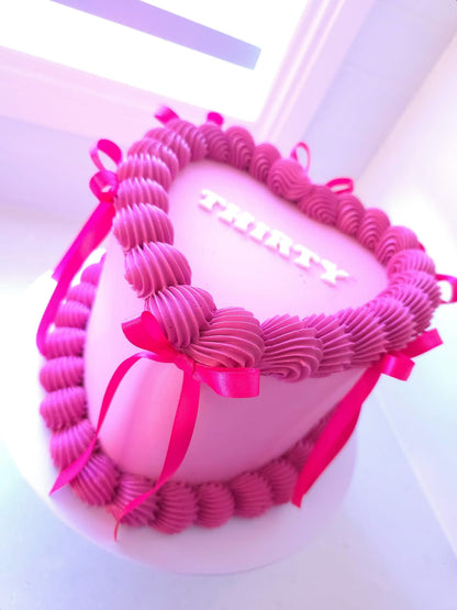 Simple Vintage Heart Cake